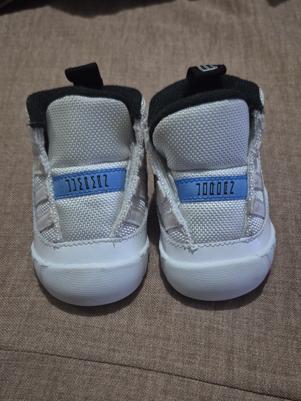 Infant White and Light Blue Sneakers - Unbranded